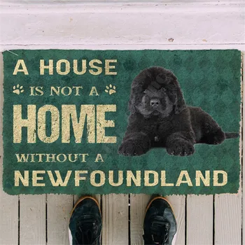 3D Lütfen Unutmayın Bir Ev Bir ev Newfoundland Köpek Kuralları Paspas Kaymaz Kapı Paspaslar Dekor Sundurma Paspas 20