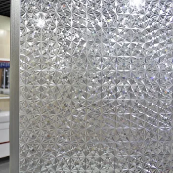 3D Sihirli elmas Buzlu Cam Filmleri Dekoratif Vinil Statik Sarılmak Kendinden yapışkanlı gizlilik camı Çıkartmalar lekeli film cam 10