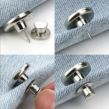 4 adet Ayarlanabilir Ayrılabilir Kot Pin Düğmeleri Tırnak Dikişsiz Retro metal tokalar DIY Giyim Konfeksiyon Düğme Aksesuarları 14