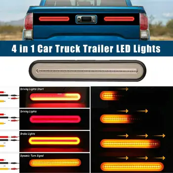 4 İn 1 100LED otomobil kamyon römork ışık su geçirmez ışık lambası RV LED kırmızı akan sinyal sarı led arka lambası 3D Y9C6 3