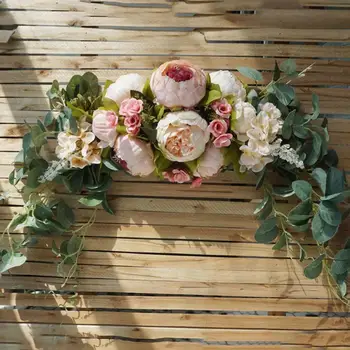 40 % HOTArtificial Çiçek Çelenk Kapı Eşik Çelenk Ev Düğün Duvar Dekor 11