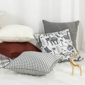 45x45cm gri beyaz balıksırtı jakarlı minder örtüsü dekoratif şarap bej gri kanepe bekleme yastık kare yastık örtüsü 13