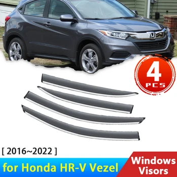 4x Deflector Honda HR V HRV HR-V Vezel 2 2014~2022 Aksesuarları Araba Pencere Siperliği Yağmur Kaş Muhafızları Rüzgar Duman Ön Camları 18