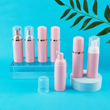 50ml pembe plastik köpük pompa şişe boş yüz kirpik temizleyici kozmetik şişe
