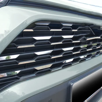 54 ADET Paslanmaz Çelik Ön İzgara Sticker Trim Toyota Rav 4 için Rav4 2019 2020 2021 Araba Styling 22