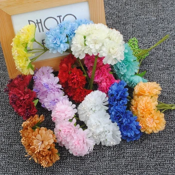 6 adet 3.5 cm Yeni Varış Mini Renkli İpek Yapay Gül buket çiçekler Düğün Dekorasyon İçin DIY Scrapbooking Çiçek 1