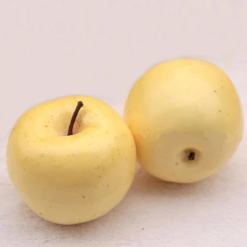 6 adet 8 cm boyutu Plastik Sahte Simüle Yapay Sarı elma Meyve modeli 20