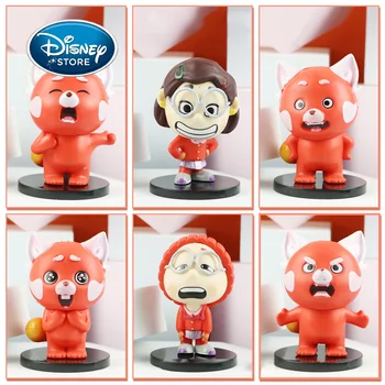 6 Parça/takım Disney Pixar S Versiyonu Sevimli Dönüm Kırmızı Panda PVC Şekil Kek Düğün Süslemeleri Kız Oyuncak Doğum Günü Hediyeleri 17