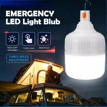 60 / 30W şarj edilebilir led ışık Su Geçirmez Taşınabilir Acil Durum ışığı Gece Lambası Kamp Ev Gece Pazarı çadır ışığı 4
