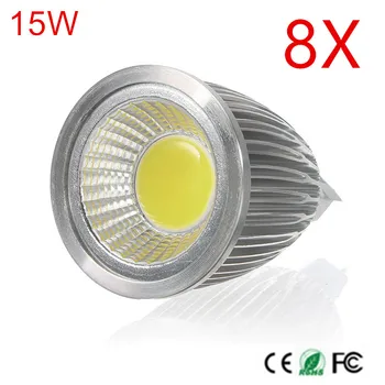 8 Adet Süper Güç LED tavan ışık COB LED lamba DC12V MR16 LED ampul ışık 15 W Yüksek ışık Spot Ücretsiz kargo 6