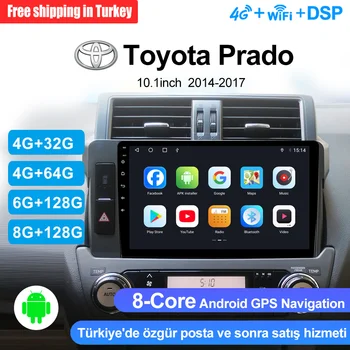 8 Çekirdekli CPU 9.0 inç DSP Carplay Radyo FM Video Android 4G Wıfı GPS Navigasyon Toyota Prado 2014 için 2016 2017 Araba DVD Oynatıcı 2