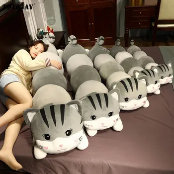 80-120CM Sevimli Yumuşak Uzun Kediler peluş oyuncaklar Doldurulmuş Hayvan Karikatür Kedi Bebek Yastık Çocuklar Çocuklar için Uyku Yastık doğum günü hediyesi 9