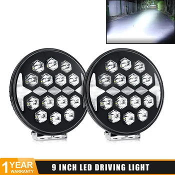 9 İnç LED çalışma ışığı Yuvarlak Sürüş spot ışın ışık 6000K Beyaz DRL 150W 12V 24V Jeep Wrangler İçin 4x4 Kamyon SUV Off-road UTV 14