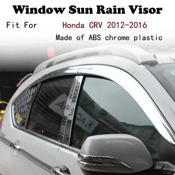 ABS Krom plastik Pencere Siperliği Havalandırma Tonları Güneş Yağmur Guard araba aksesuarları Honda CRV 2012-2016 İçin 5