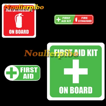 Acil durum aracı Etiket Yangın Söndürücü \ İlk Yardım Çantası Etiket Uyarı Araç Etiketi Acil Baret Kask PVC Çıkartması 9