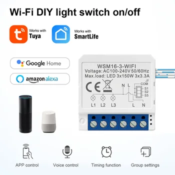 Akıllı açma-kapama cihazı kablosuz ses uzaktan ışık kontrolörü akıllı ev WiFi anahtarı kesici ile çalışır Alaxa Google ev
