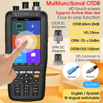 Akıllı OTDR 1310 1550nm 1610nm ile VFL/OPM / OLS Dokunmatik Ekran OTDR Optik Zaman Etki Alanı Reflectometer AUA28U / A 22