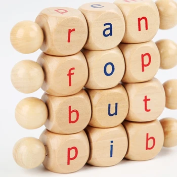 Alfabe Okuma Blokları ahşap bloklar Çubuklar Kelimeler Yazım Eşleştirme Oyunu oyuncak seti Montessori Sahne 3 + Yaşındaki Çocuklar için