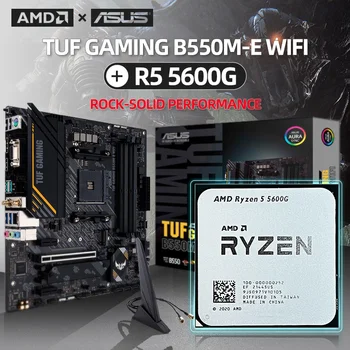 AMD Yeni Ryzen 5 5600G + ASUS TUF OYUN B550M-E Anakart 3.9 GHz Altı Çekirdekli Oniki İplik CPU İşlemci Soketi AM4 DDR4 128GB 14