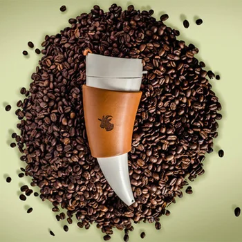 Amerikan Keçi Kahve Kupa Paslanmaz Çelik Astar İle Taşınabilir Fincan Çift Kahve Kupa Halat 6