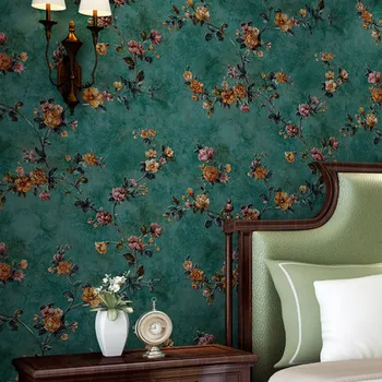 Amerikan Tarzı dokunmamış Duvar Kağıdı Bahçe Kabartmalı Yatak Odası Oturma Odası Ev Dekoratif Arka Plan