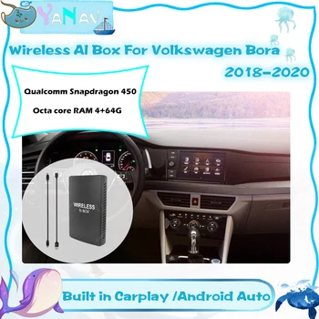 Android Kablosuz AI Kutusu Volkswagen Bora 2018-2020 İçin Qualcomm 450 Araba Akıllı Kutu Dahili Carplay Google YouTube Netflix Video 9