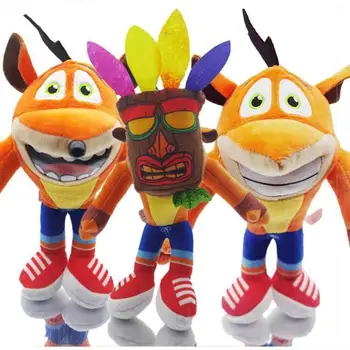 Anime 3 adet Crash Bandicoot Maskesi PP Pamuk pelüş çanta oyuncak bebekler Hediye İçin 25cm 11