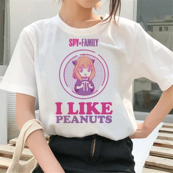 Anime Casus X Aile T Shirt Kadın Grunge Karikatür Harajuku TShirt Manga Anya gibi Fıstık Grafik Tees Giyim Kadın Gömlek 15
