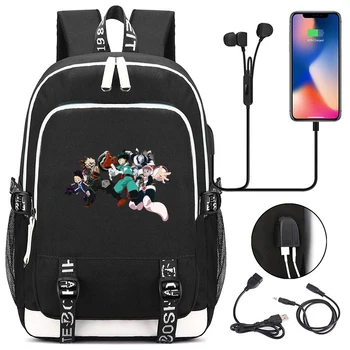 Anime Usb Sırt Çantası Okul Çantaları Öğrenci Bookbag Erkek Kadın Seyahat Laptop Omuz Çantaları Erkek Kız Hediye için