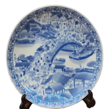 Antika porselen boyama oturma diski asılı meyve tabağı dekorasyon tabağı 11