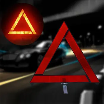 Araba Acil Arıza üçgen reflektör Kırmızı Yansıtıcı Güvenlik Tehlike Araba Tripod Katlanmış Dur Işareti Reflektör cinta reflectante