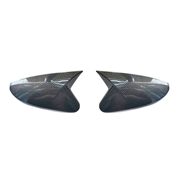 Araba dikiz aynası Kapağı Öküz Boynuz Yan Ayna Kabuk Ters Kapakları Trim Hyundai Veloster 2011-2015 için Karbon Fiber 3