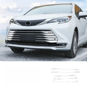 Araba Orta Net Ön İzgara İzgaralar Kapak Trim şerit Merkezi Tampon Yarış Sticker Styling Aksesuarları Toyota Sienna 20212022 İçin 9