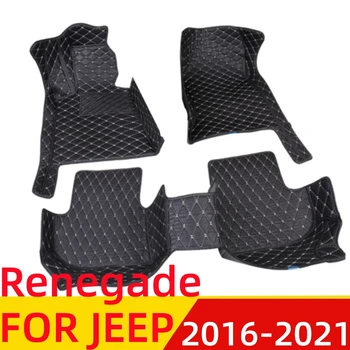 Araba Paspaslar JEEP Renegade 2016 2017-21 İçin Su Geçirmez XPE Deri Özel Fit Ön ve Arka FloorLiner Kapak Otomobil Parçaları Halı 18