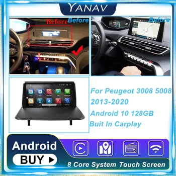 Araba Radyo Peugeot 3008 5008 2013-2020 İçin Video Android Kafa Ünitesi GPS Navigasyon Otomatik Stereo Almak Multimedya Oynatıcı Carplay 4