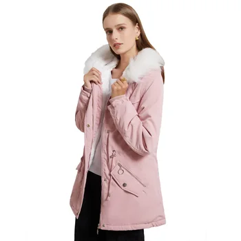 Artı Boyutu Kadın Giyim Polar pamuklu ceket kadın Sıcak Kemer Yün Yaka Gevşek Kış Ceket kadın Kollu Reglan Yamuk 22