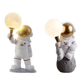 Astronot Masa Lambası Çocuk Odası Spaceman Ay masa lambası Reçine Ay Gece Lambası Çocuklar için Hediye