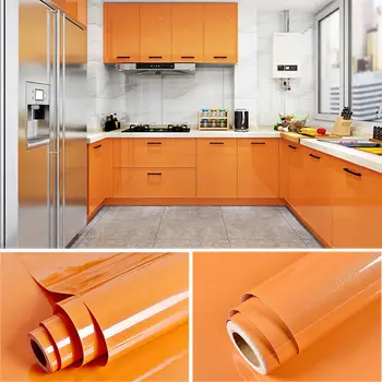 Avrupa Kendinden Yapışkanlı Duvar Kağıdı Boya Flaş PVC Duvar Kağıtları Mutfak Dolabı Kapı Mobilya kendin yap çıkartmalar Vinil Dekoratif Film 6