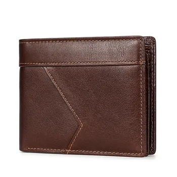 Avrupa tarzı kısa cüzdan erkekler için Hakiki Deri Çanta adam Anti-hırsızlık erkek cüzdan deri Çoklu kart yuvaları Erkek cüzdan 7