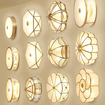 Avrupa tarzı tavan lambası Led yatak odası ışık yuvarlak rahat ve romantik Amerikan çalışma ve Restoran Modern basit bakır lambalar