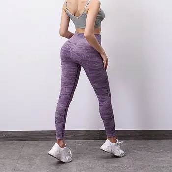 Avrupa Ve Amerikan Popüler kadın Spor Zayıflama Tayt Dokuz Puan Yoga Pantolon, yüksek Bel Elastik Dikişsiz Tayt 18
