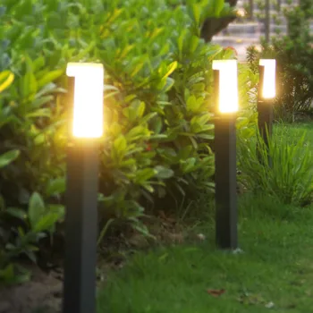 Açık su geçirmez LED Bahçe çim lambası Açık Hareket Sensörü Alüminyum sütun ışığı Avlu Villa Bahçe Yolu çim ışığı 20