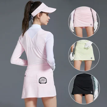 Aşk Golf Nefes Spor Kısa Etek Bayanlar Elastik İnce Golf Etek Kadın Kore Anti-boş Skort Yüksek Bel Tenis Skorts 13