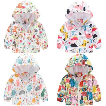 Bahar çocuk Rüzgarlık Ceket 2021 Yeni Karikatür Desen Sevimli Kapşonlu Palto Bebek Kız Çocuk Ev Giyim doğum günü hediyesi 10
