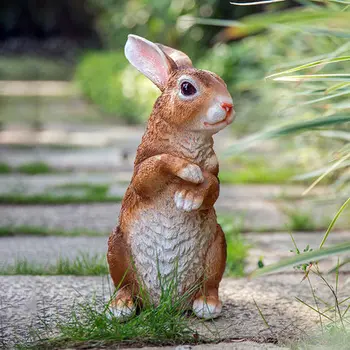 Bahçe Avlu Dekorasyon El Sanatları Açık Çim Peyzaj Heykel Reçine Hayvan Simülasyon Tavşan Süsler