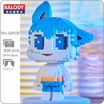 Balody 18418 Anime Güçlü Atom Astro Kitty Kedi Robot Bebek Hayvan DIY Mini Elmas Blokları Tuğla Yapı Oyuncak Çocuklar İçin Hiçbir Kutu 15