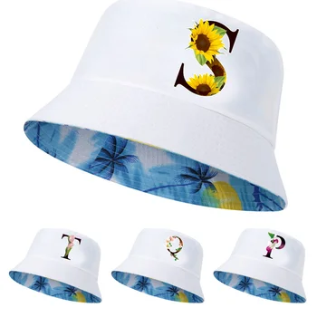 Balıkçı Şapka kova kapağı Çiçek Renk Mektup Açık Erkekler Kadınlar Yıkanmış Pamuk Panama Şapka Moda Hip Hop Gorros Bob Plaj güneş şapkası