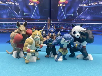 Bandai sıcak satış GASHAPON GACHA Kralı Hayvanlar Savaş Mücadele Boks Kung Fu Panda Köpek kanguru Figürü Oyuncak 10