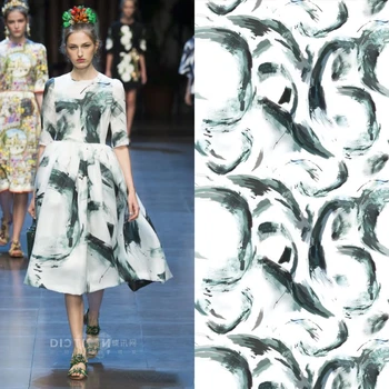 Baskılı Polyester Kumaş Fabrika Özelleştirilmiş Marka Yumuşak Giyim Moda Gömlek Kumaş Elbise Kadınlar için Dikiş Malzemesi Metre 19