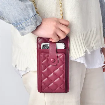 Bayanlar Moda Cep Telefonu Çantası Lingge Tatlı Bir Omuz Messenger Küçük Çanta Çoklu Kart Bayanlar Düz Renk Fermuar Cüzdan 9